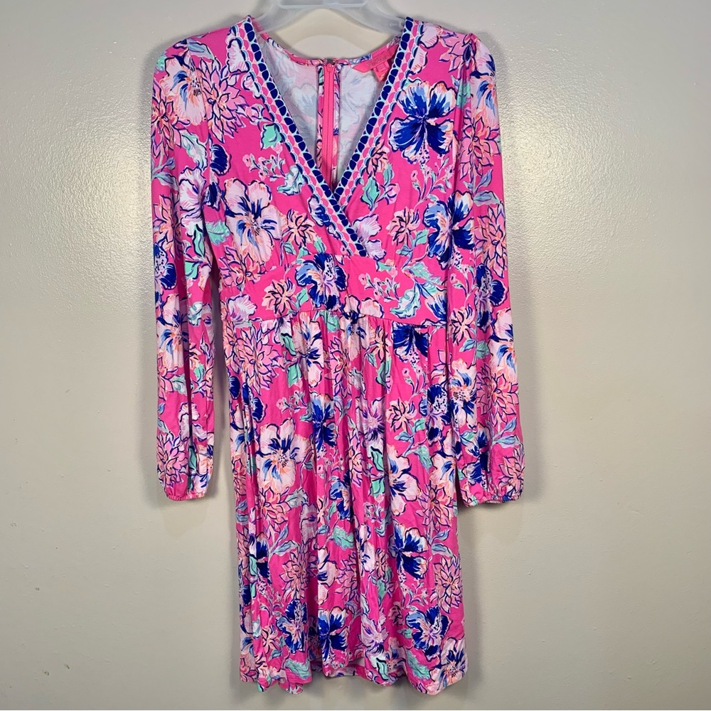 Lily Pulitzer Carmilla Pink Isle Last Bud Not Least Print - Picture 2 of 13